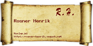 Rosner Henrik névjegykártya